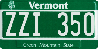 VT license plate ZZI350
