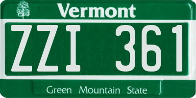 VT license plate ZZI361