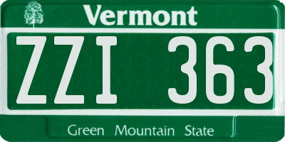 VT license plate ZZI363