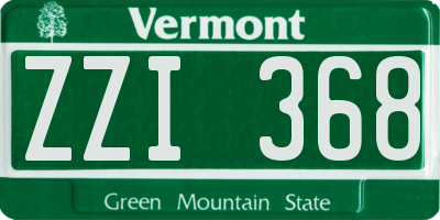 VT license plate ZZI368