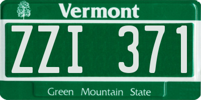 VT license plate ZZI371