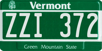 VT license plate ZZI372