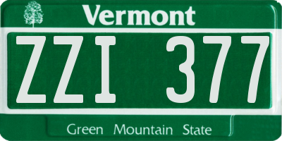 VT license plate ZZI377