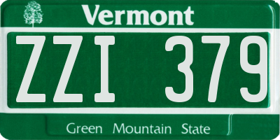 VT license plate ZZI379