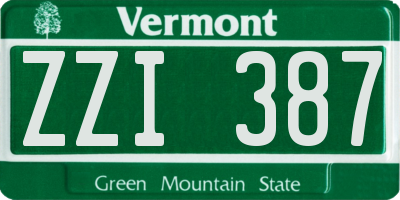 VT license plate ZZI387