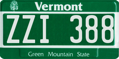 VT license plate ZZI388
