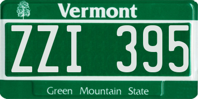 VT license plate ZZI395