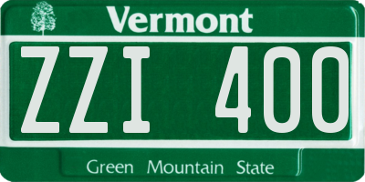 VT license plate ZZI400