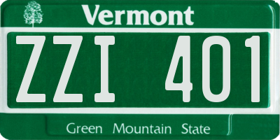 VT license plate ZZI401