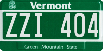 VT license plate ZZI404