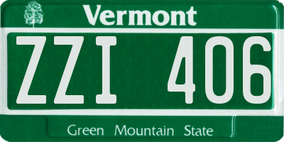 VT license plate ZZI406