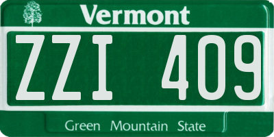 VT license plate ZZI409
