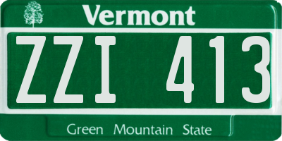 VT license plate ZZI413