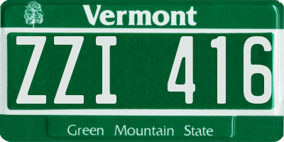 VT license plate ZZI416