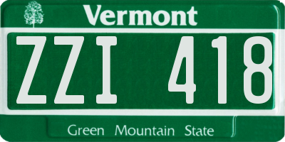 VT license plate ZZI418