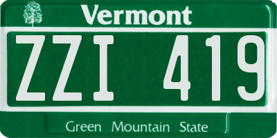 VT license plate ZZI419