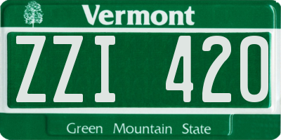 VT license plate ZZI420