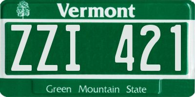 VT license plate ZZI421