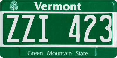 VT license plate ZZI423