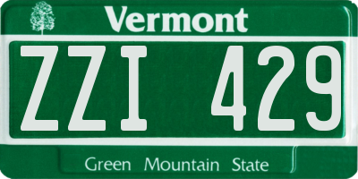 VT license plate ZZI429