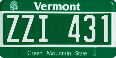 VT license plate ZZI431