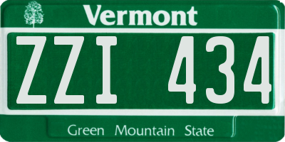 VT license plate ZZI434