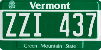 VT license plate ZZI437