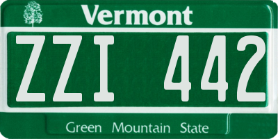 VT license plate ZZI442