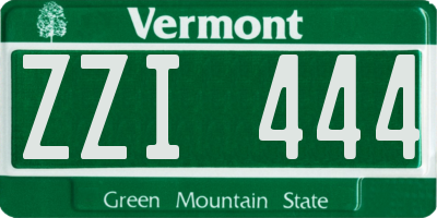 VT license plate ZZI444