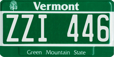 VT license plate ZZI446