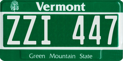 VT license plate ZZI447