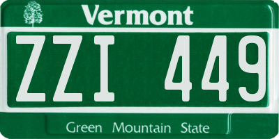 VT license plate ZZI449