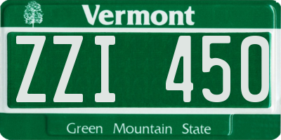VT license plate ZZI450