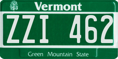 VT license plate ZZI462