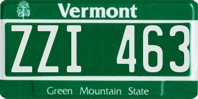 VT license plate ZZI463