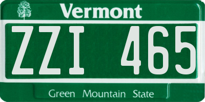 VT license plate ZZI465