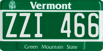 VT license plate ZZI466