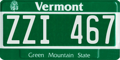 VT license plate ZZI467