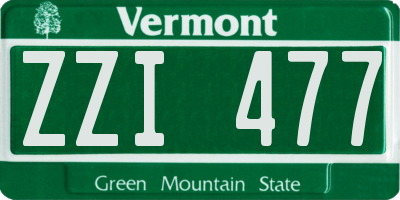 VT license plate ZZI477