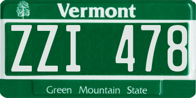 VT license plate ZZI478