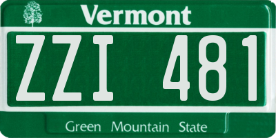 VT license plate ZZI481