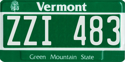 VT license plate ZZI483