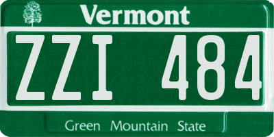 VT license plate ZZI484