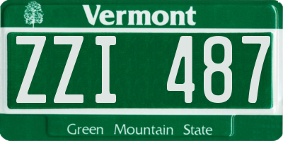 VT license plate ZZI487