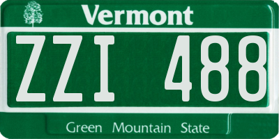 VT license plate ZZI488