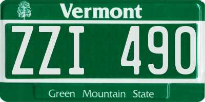 VT license plate ZZI490