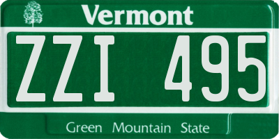 VT license plate ZZI495