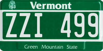 VT license plate ZZI499