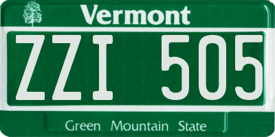 VT license plate ZZI505