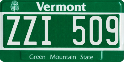 VT license plate ZZI509